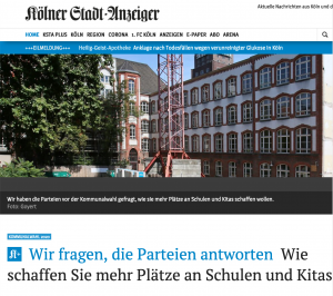 Kölner Stadtanzeiger: Parteien zum Bau von Schulen und Kitas